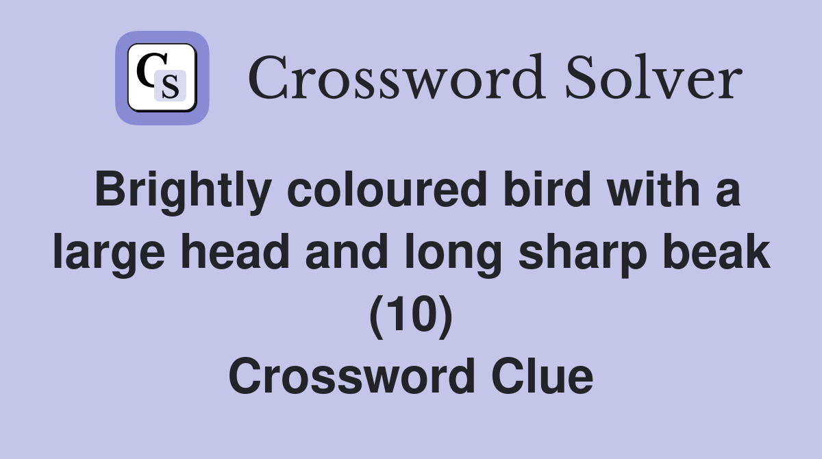 Brightly coloured bird with a large head and long sharp beak (10